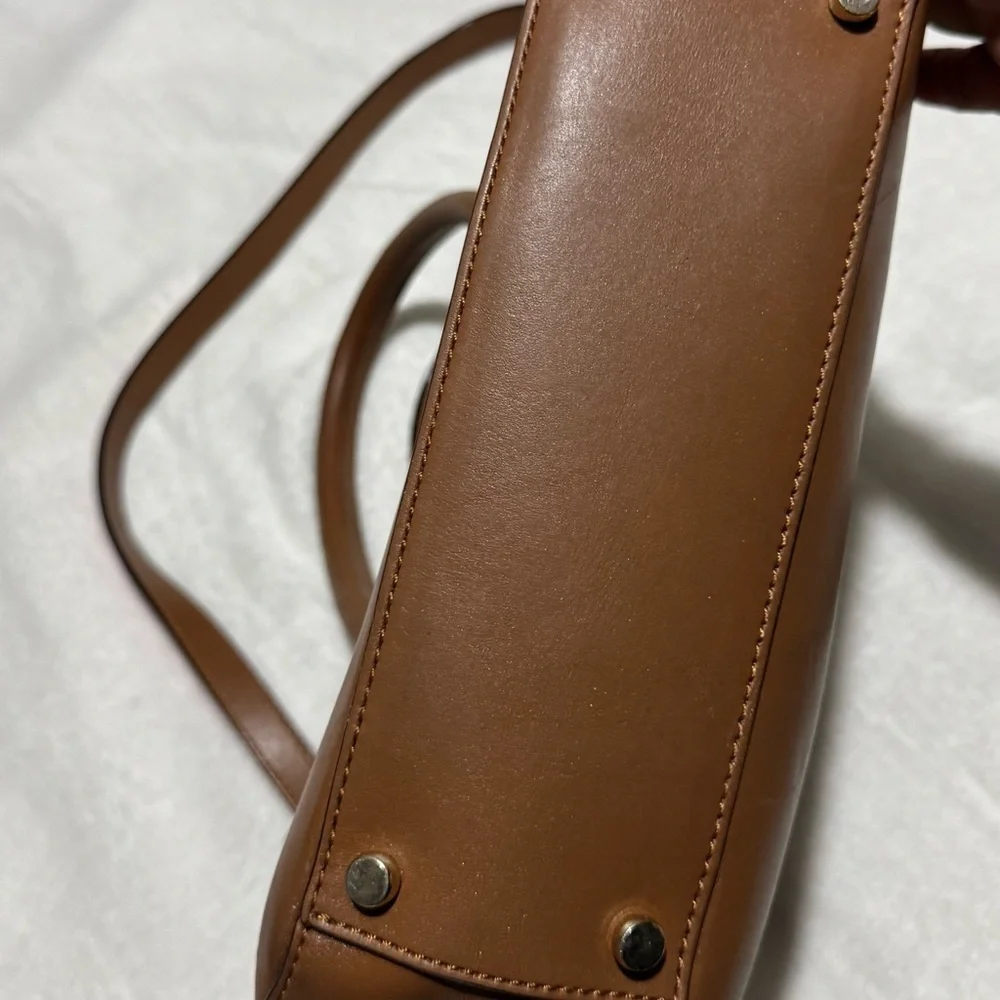 Kate Spade Tan Satchel with Pink Strap